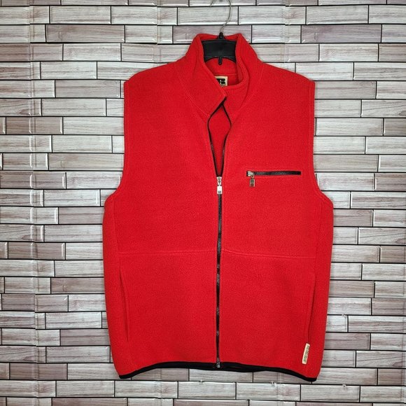 Vintage Russell Athletic Malden Mills Polar Fleece Vest Sweatshirt Large Red - Picture 1 of 11